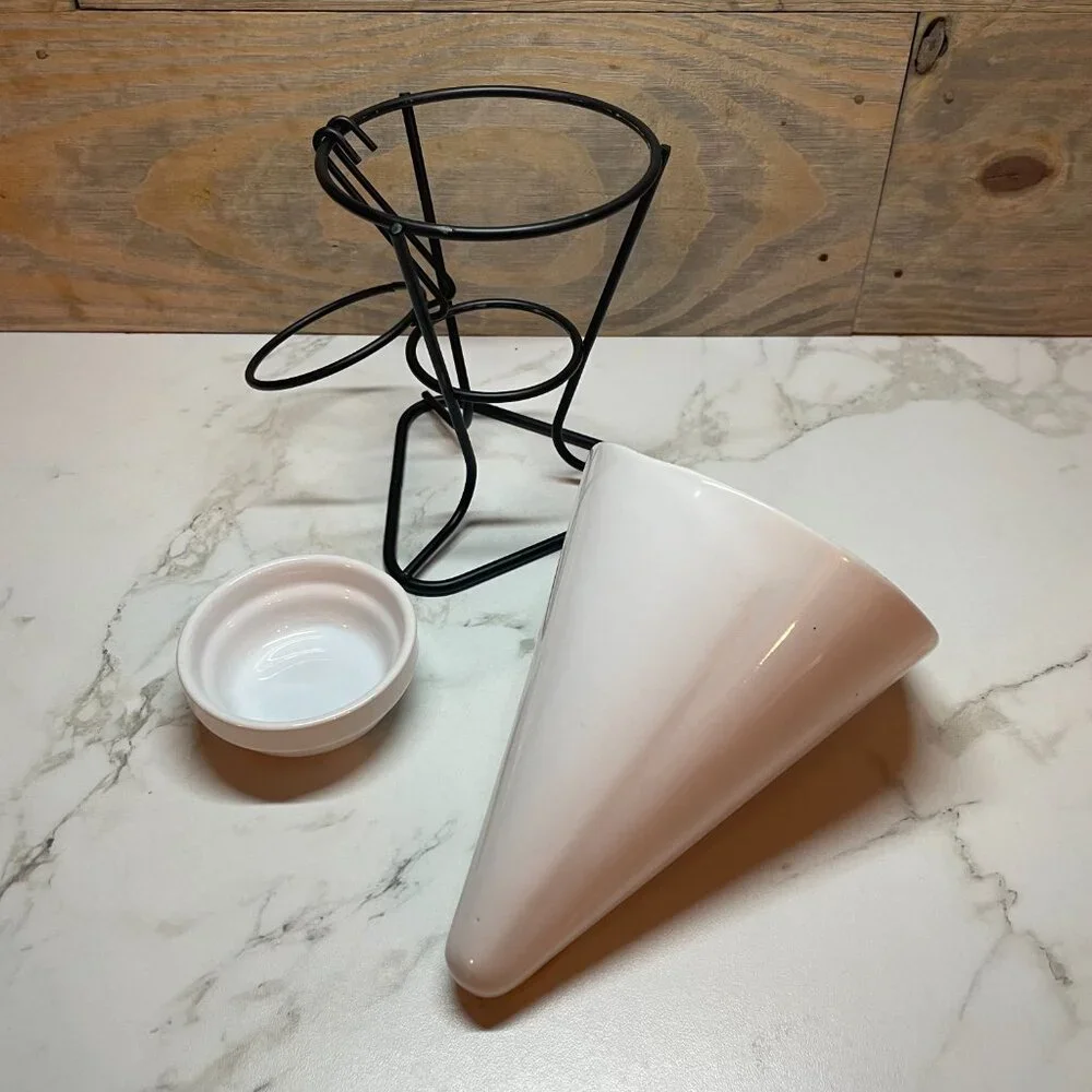Ceramic Cone Appetizer Fries Carrots and Dip Serving Dish Set